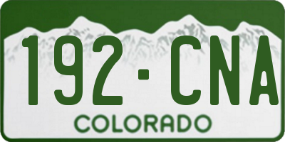 CO license plate 192CNA