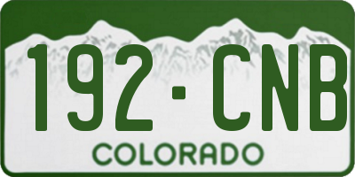 CO license plate 192CNB
