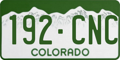 CO license plate 192CNC
