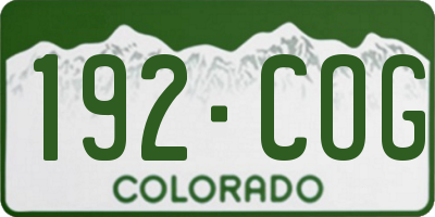 CO license plate 192COG