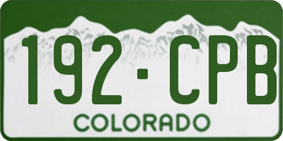 CO license plate 192CPB