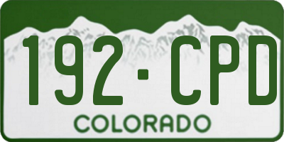 CO license plate 192CPD