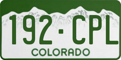 CO license plate 192CPL