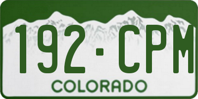 CO license plate 192CPM