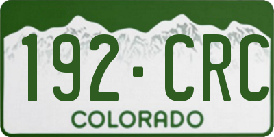 CO license plate 192CRC
