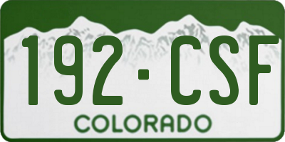 CO license plate 192CSF