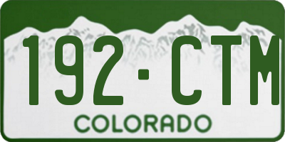 CO license plate 192CTM