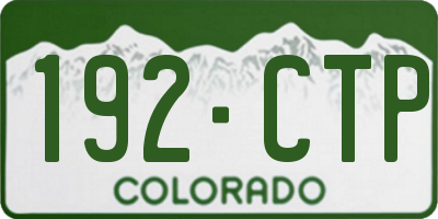 CO license plate 192CTP