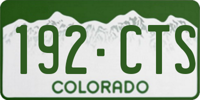 CO license plate 192CTS