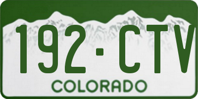 CO license plate 192CTV
