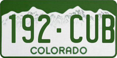 CO license plate 192CUB