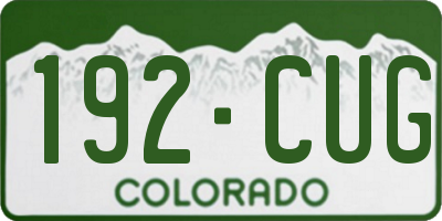 CO license plate 192CUG