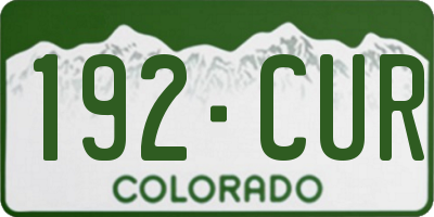 CO license plate 192CUR