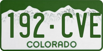 CO license plate 192CVE