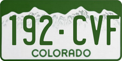 CO license plate 192CVF