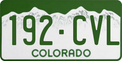 CO license plate 192CVL