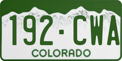 CO license plate 192CWA
