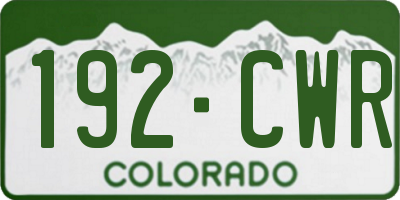 CO license plate 192CWR