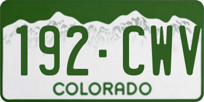 CO license plate 192CWV