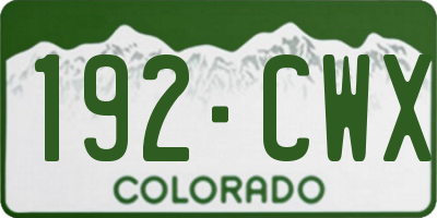 CO license plate 192CWX