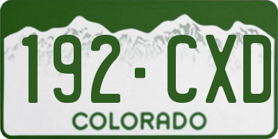 CO license plate 192CXD