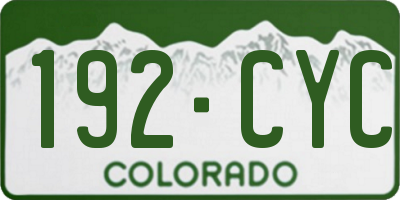CO license plate 192CYC