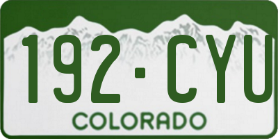 CO license plate 192CYU