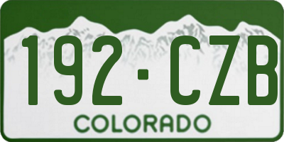 CO license plate 192CZB