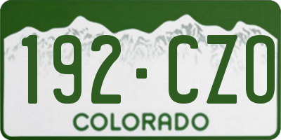 CO license plate 192CZO