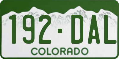 CO license plate 192DAL