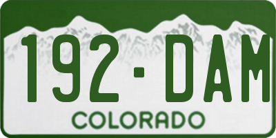 CO license plate 192DAM
