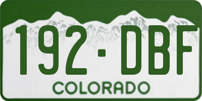 CO license plate 192DBF