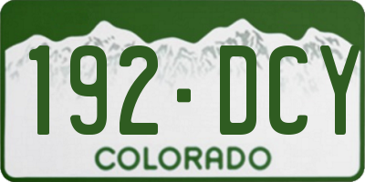 CO license plate 192DCY