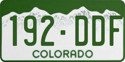 CO license plate 192DDF