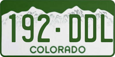 CO license plate 192DDL