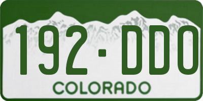 CO license plate 192DDO