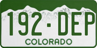 CO license plate 192DEP