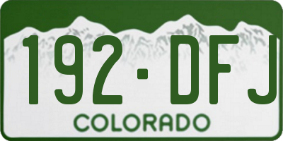 CO license plate 192DFJ