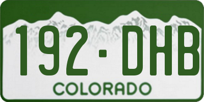CO license plate 192DHB