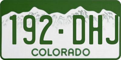 CO license plate 192DHJ