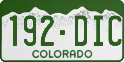 CO license plate 192DIC