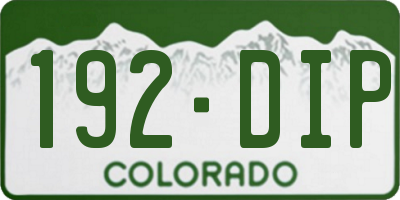 CO license plate 192DIP
