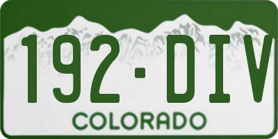 CO license plate 192DIV