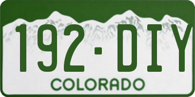 CO license plate 192DIY