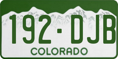 CO license plate 192DJB