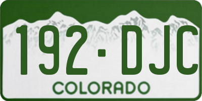 CO license plate 192DJC