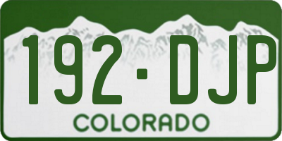 CO license plate 192DJP