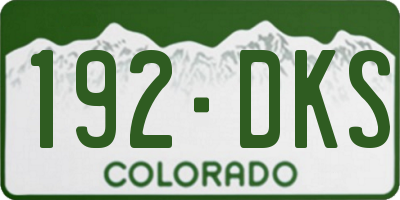 CO license plate 192DKS