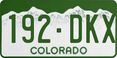 CO license plate 192DKX