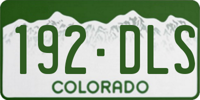 CO license plate 192DLS